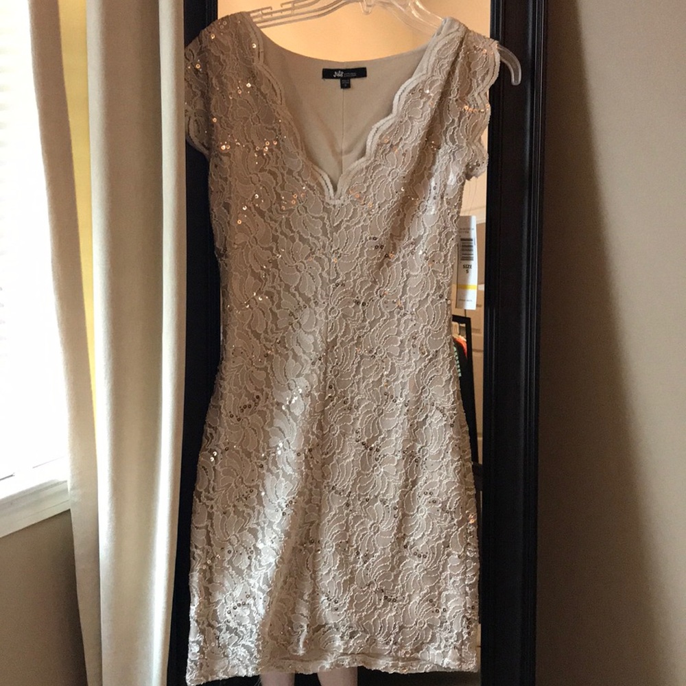 Lace overlay dress